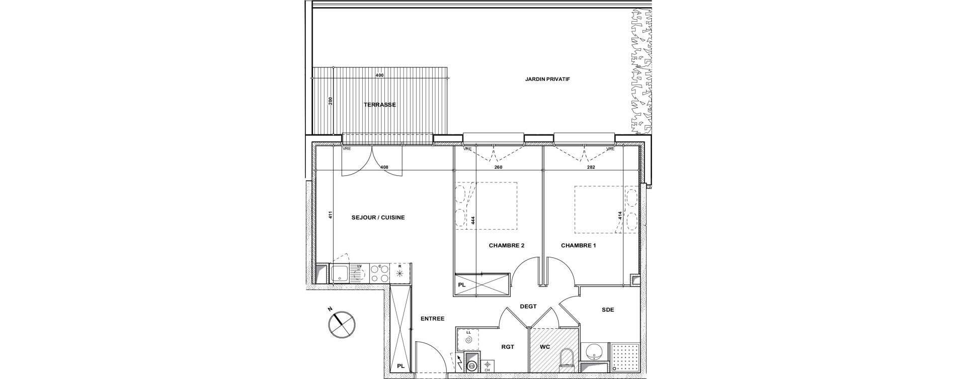 Appartement T3 de 56,80 m2 &agrave; Toulouse Croix daurade