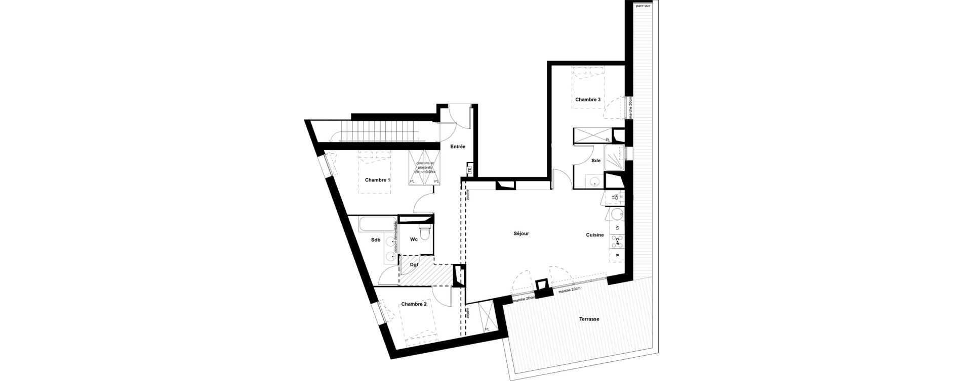 Appartement T4 de 88,06 m2 &agrave; Toulouse Cote pavee