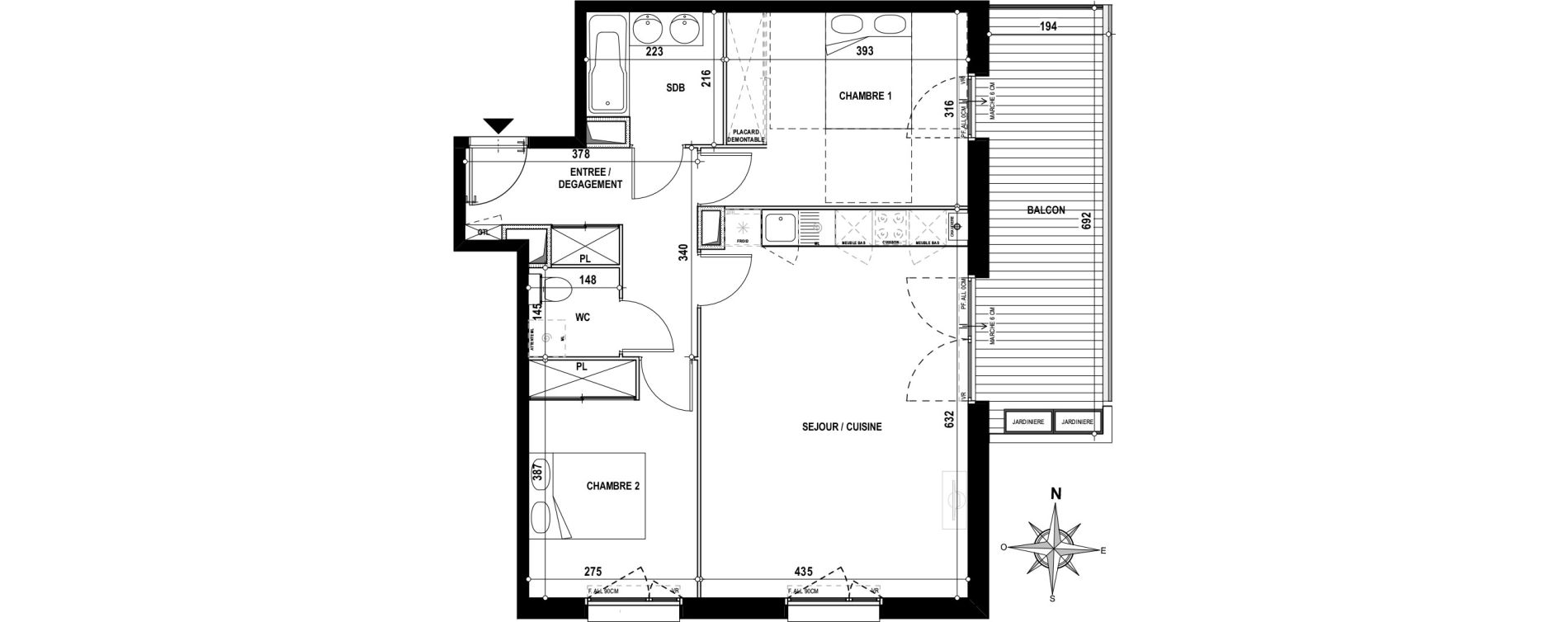 Appartement T3 de 65,00 m2 &agrave; Toulouse Grand selve