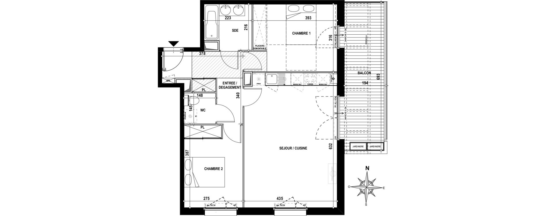 Appartement T3 de 65,00 m2 &agrave; Toulouse Grand selve