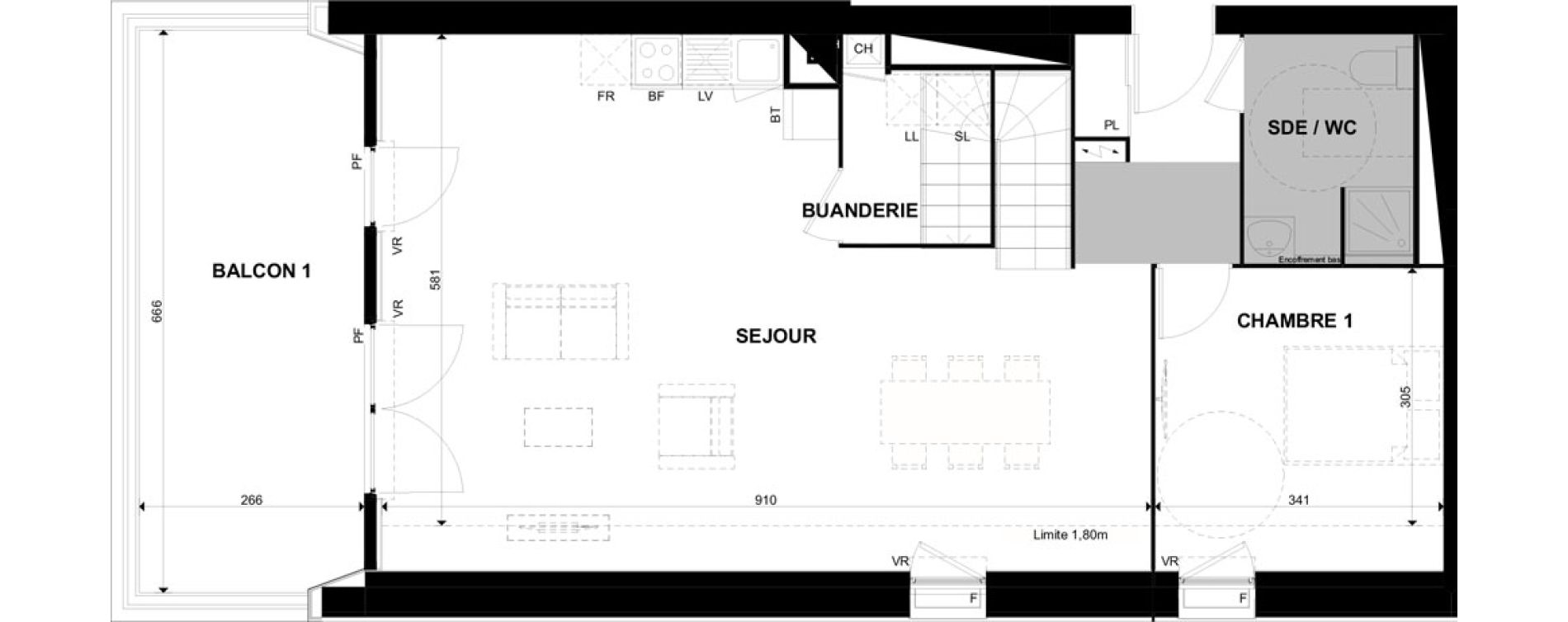 Duplex T5 de 117,64 m2 &agrave; Toulouse Casselardit
