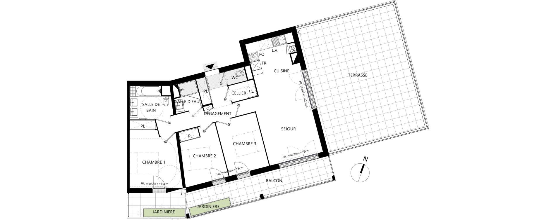 Appartement T4 de 83,81 m2 &agrave; Toulouse Les izards