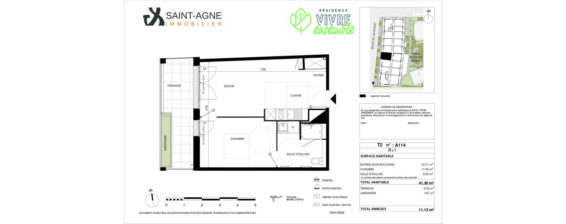 Appartement T2 de 41,30 m2 &agrave; Toulouse Les izards