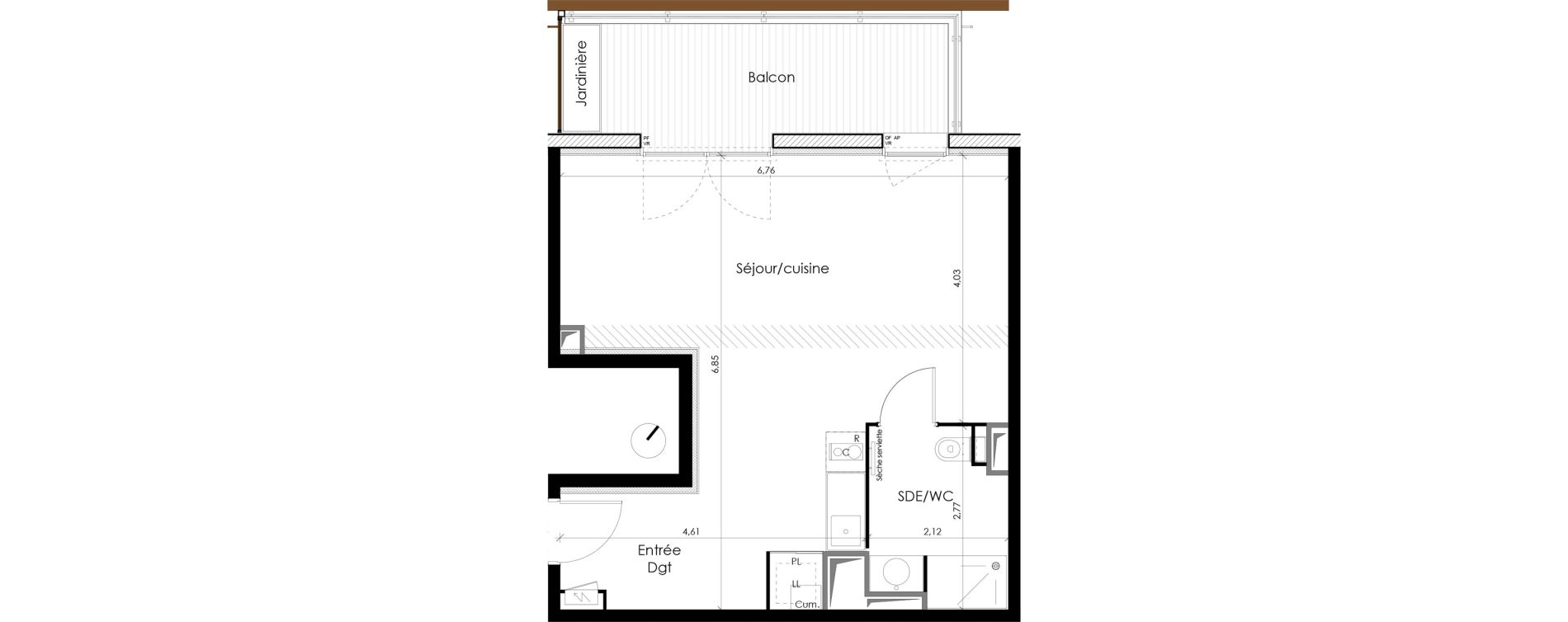 Appartement T1 de 39,76 m2 &agrave; Tournefeuille Montjoie