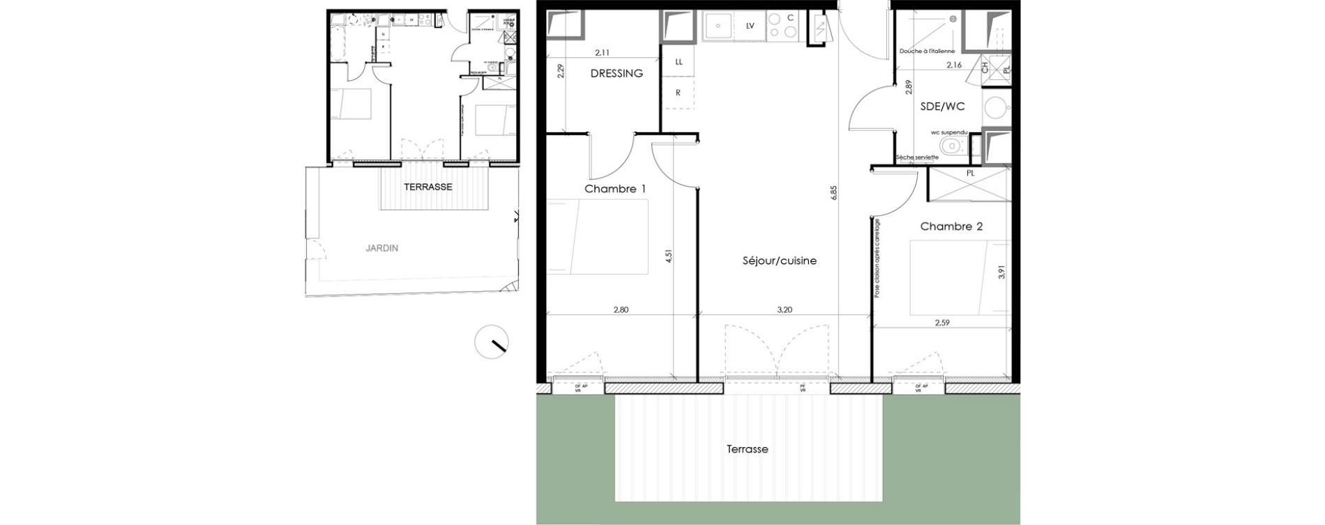 Appartement T3 de 56,12 m2 &agrave; Tournefeuille Montjoie