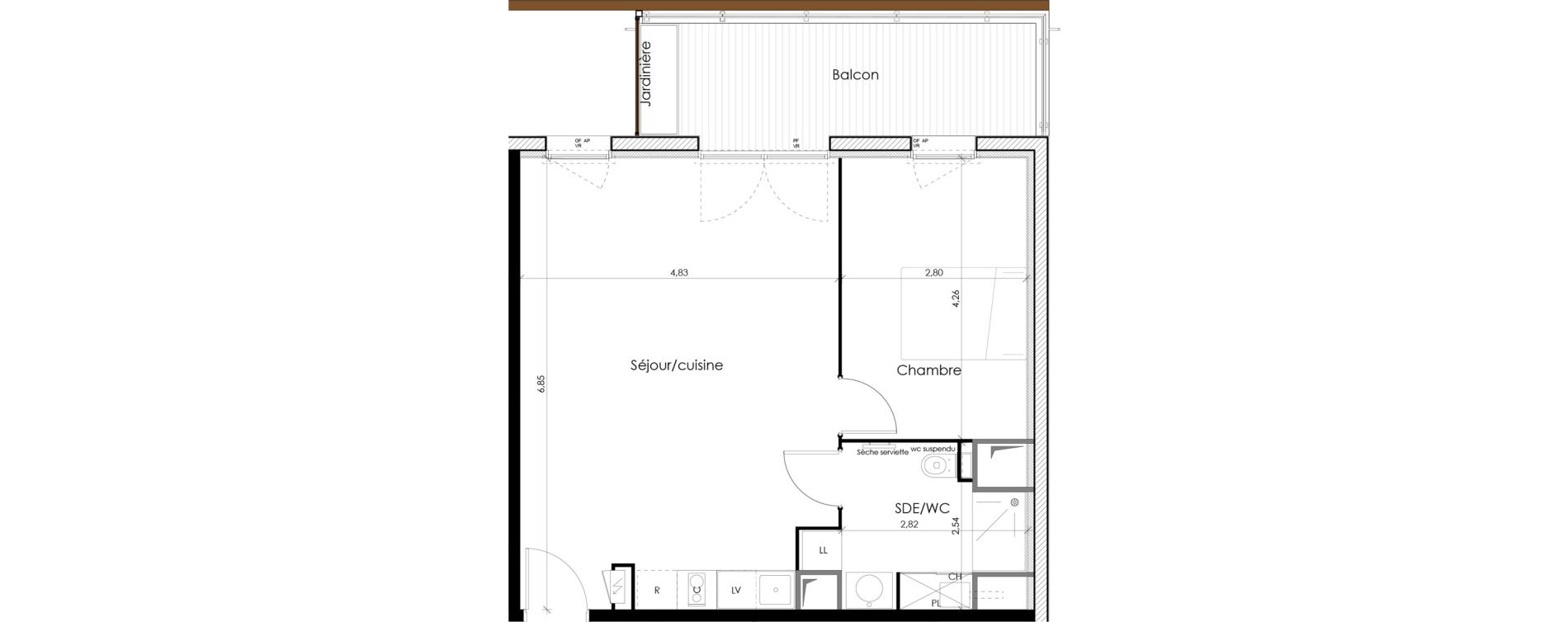 Appartement T2 de 50,21 m2 &agrave; Tournefeuille Montjoie