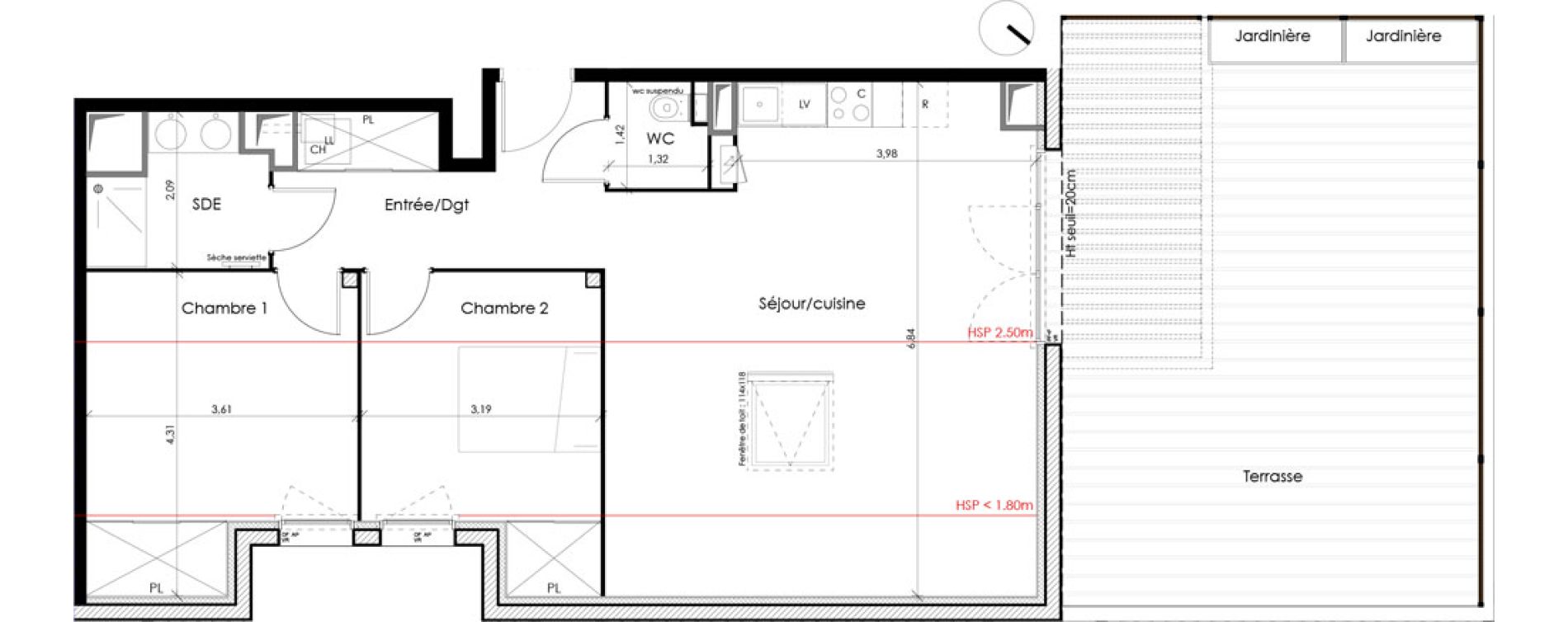 Appartement T3 de 67,04 m2 &agrave; Tournefeuille Montjoie