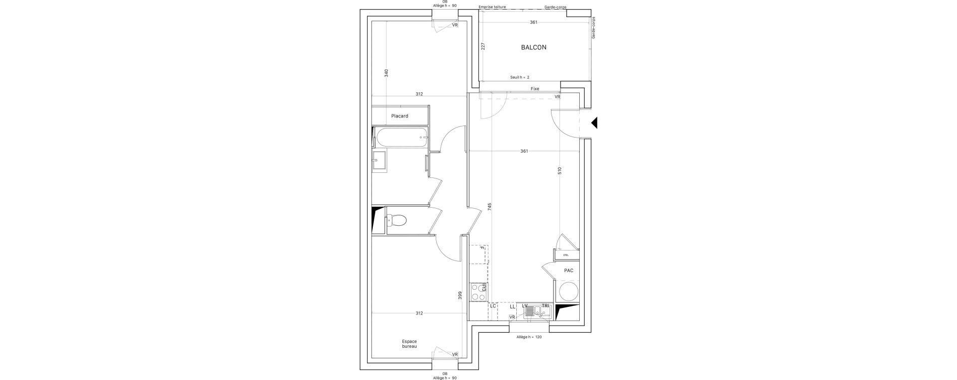 Appartement T3 de 57,98 m2 &agrave; Tournefeuille Montjoie