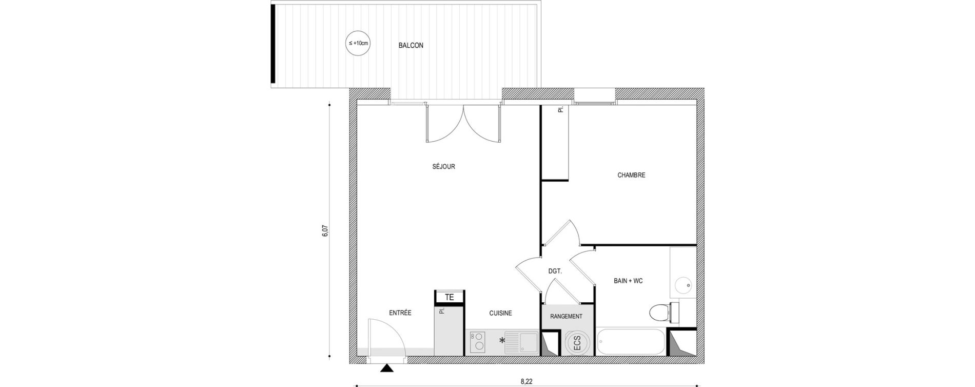 Appartement T2 de 48,00 m2 &agrave; Tournefeuille Fanjeau