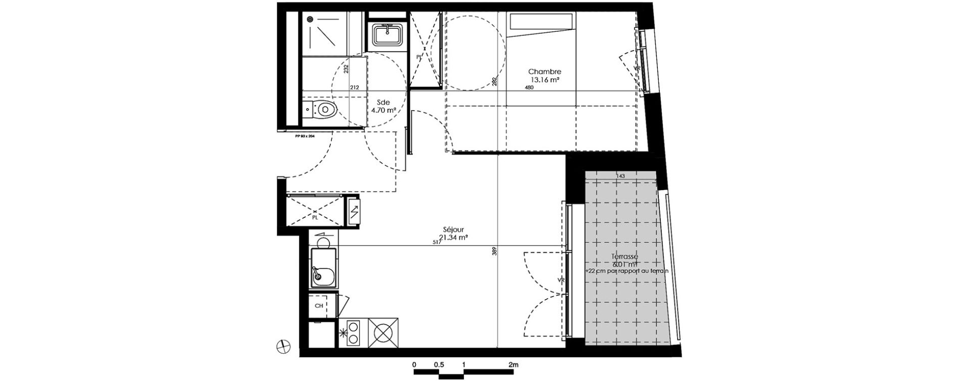 Appartement T2 de 39,20 m2 &agrave; Tournefeuille Centre