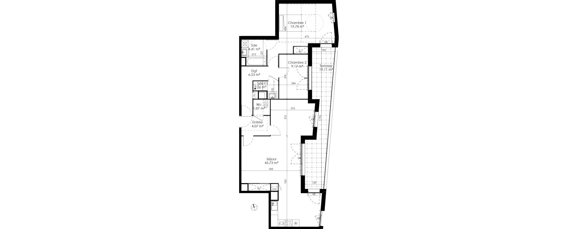 Appartement T3 de 93,92 m2 &agrave; Tournefeuille Centre