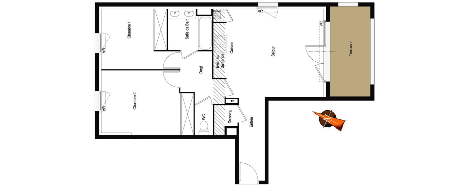 Appartement T3 de 64,54 m2 &agrave; Tournefeuille Centre