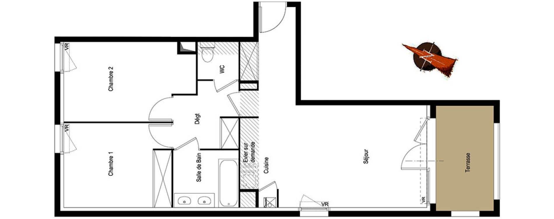 Appartement T3 de 63,49 m2 &agrave; Tournefeuille Centre