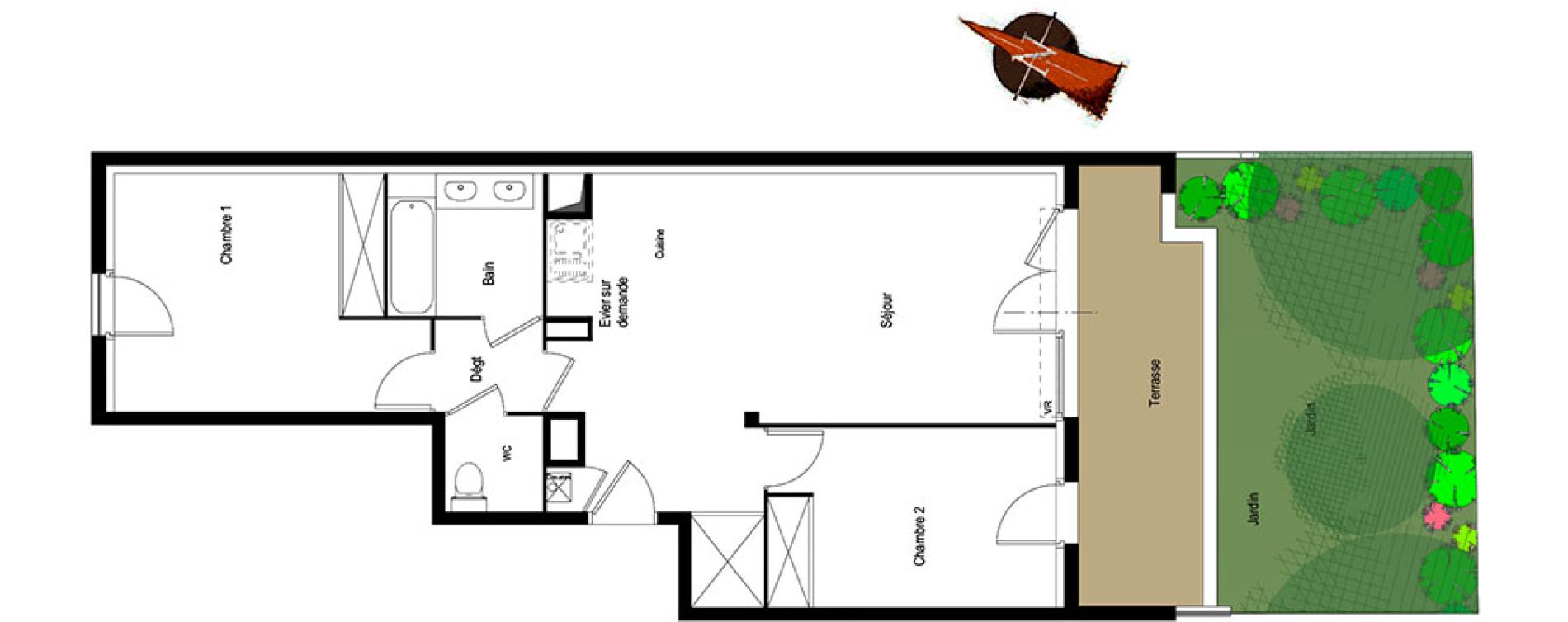Appartement T3 de 64,27 m2 &agrave; Tournefeuille Centre