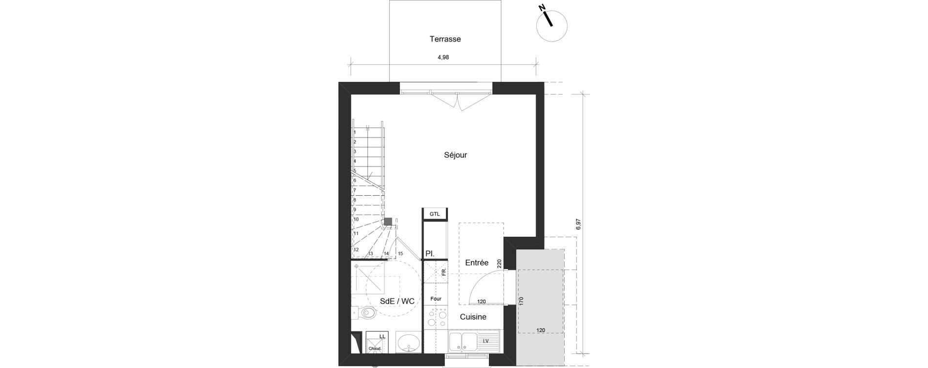 Duplex T3 de 59,19 m2 &agrave; Tournefeuille Les hauts de tournefeuille