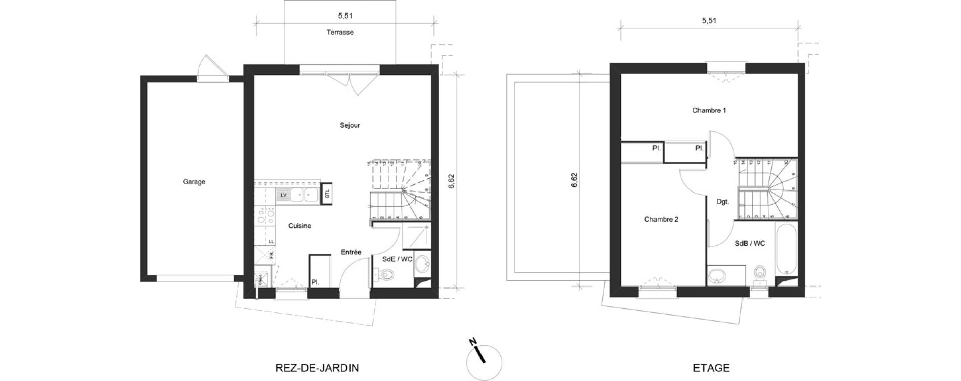 Duplex T3 de 65,30 m2 &agrave; Tournefeuille Les hauts de tournefeuille