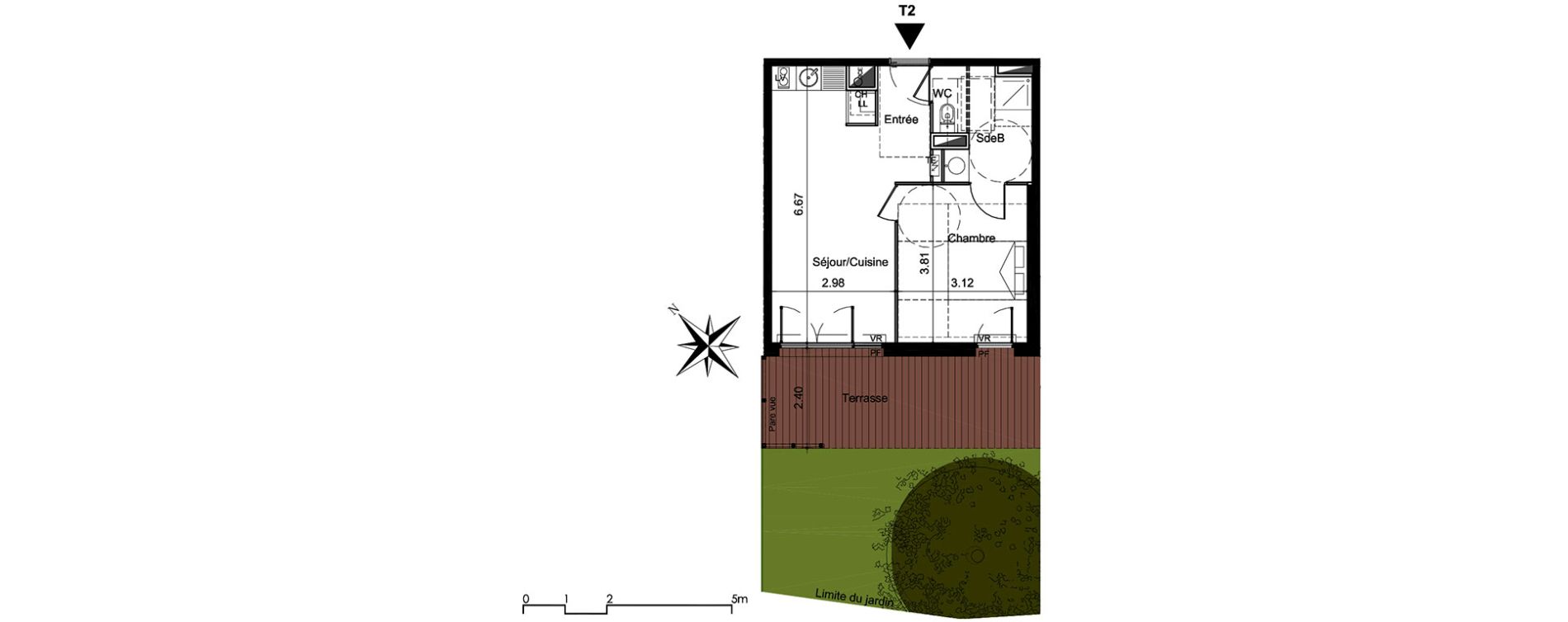 Appartement T2 de 39,40 m2 &agrave; Tournefeuille Centre