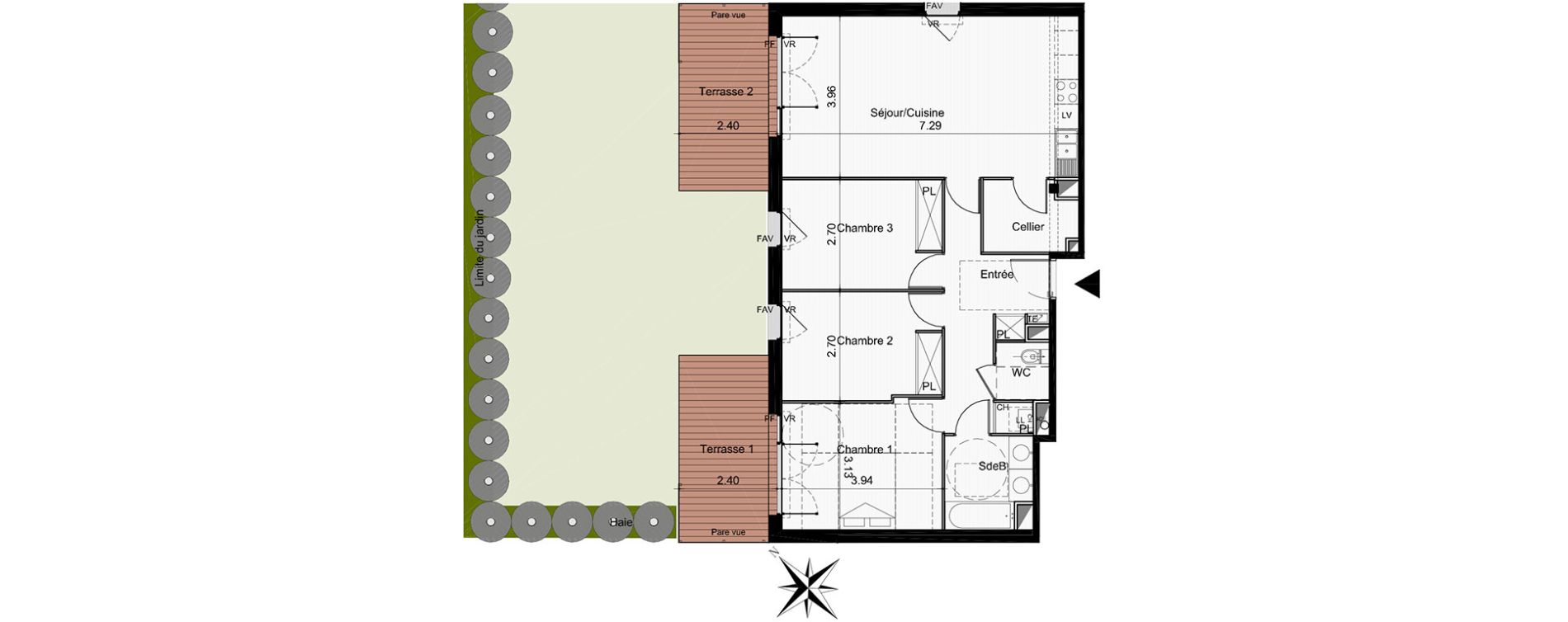 Appartement T4 de 83,00 m2 &agrave; Tournefeuille Centre