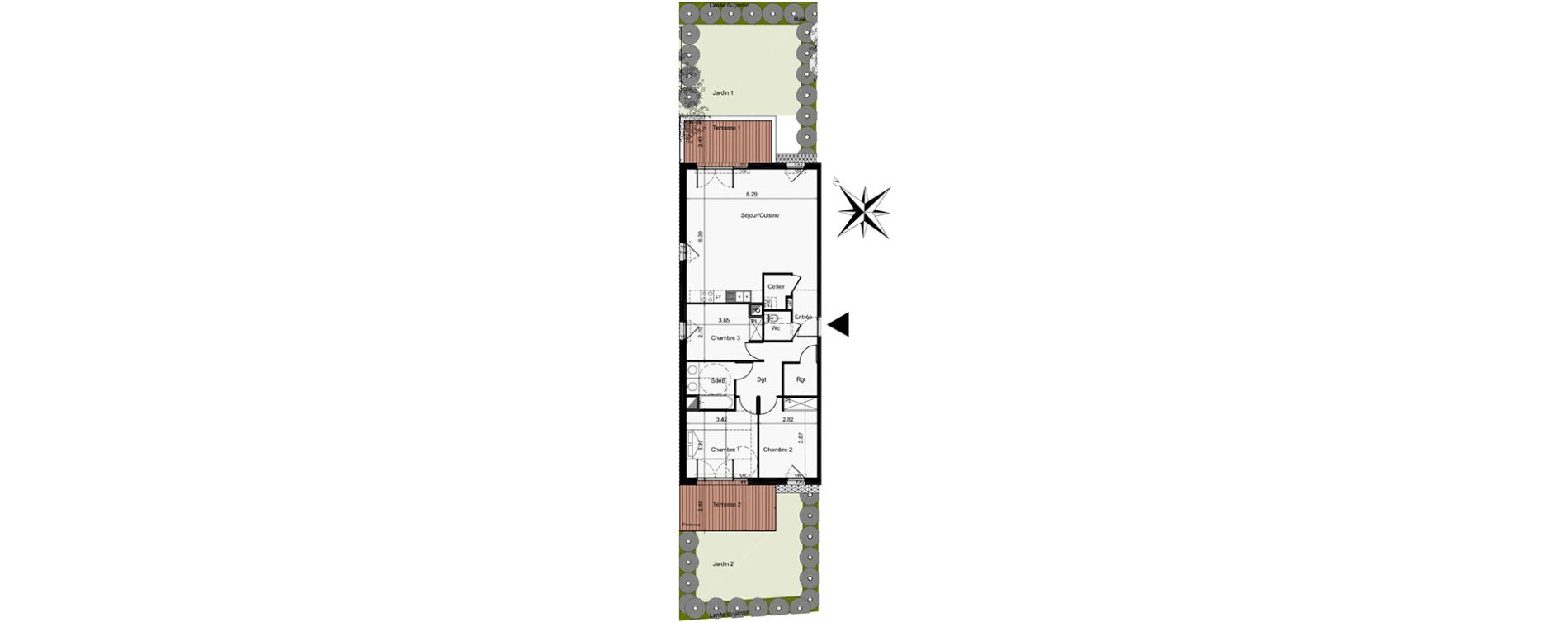 Appartement T4 de 90,20 m2 &agrave; Tournefeuille Centre