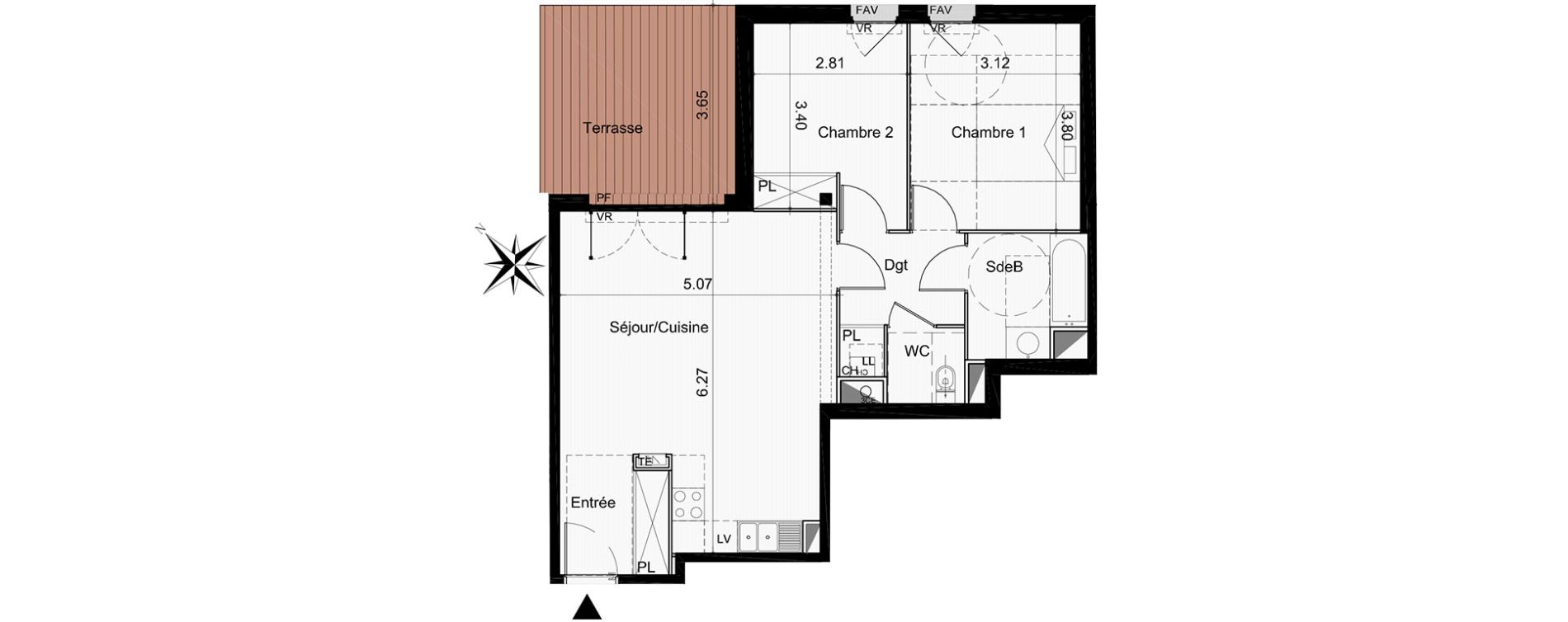 Appartement T3 de 64,50 m2 &agrave; Tournefeuille Centre