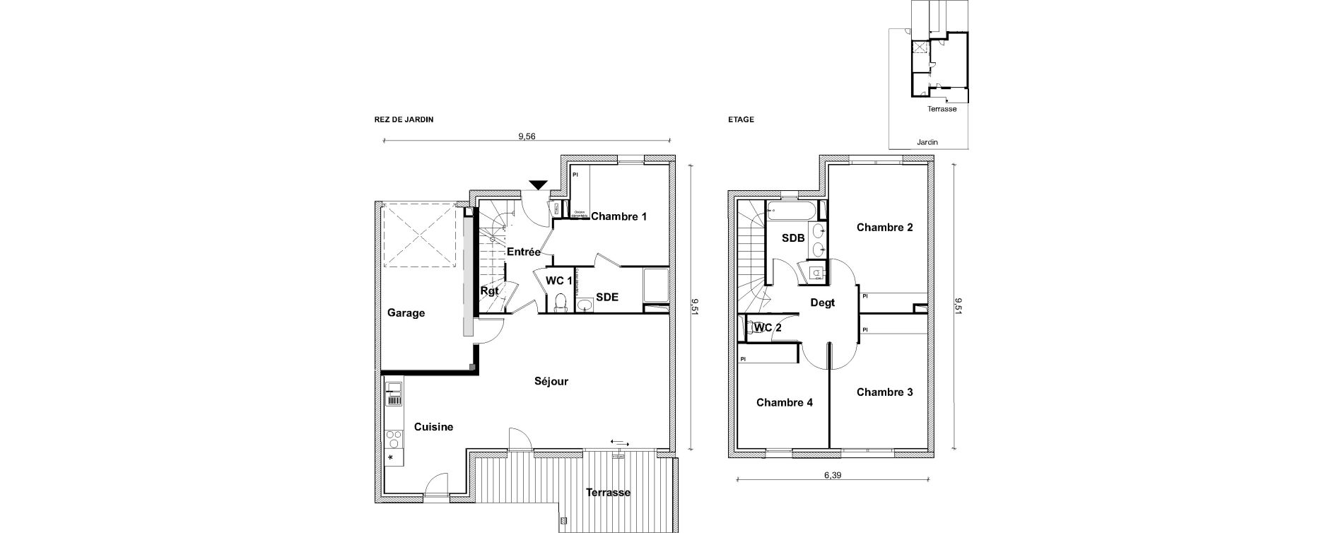 Villa T5 de 116,42 m2 &agrave; Tournefeuille Centre