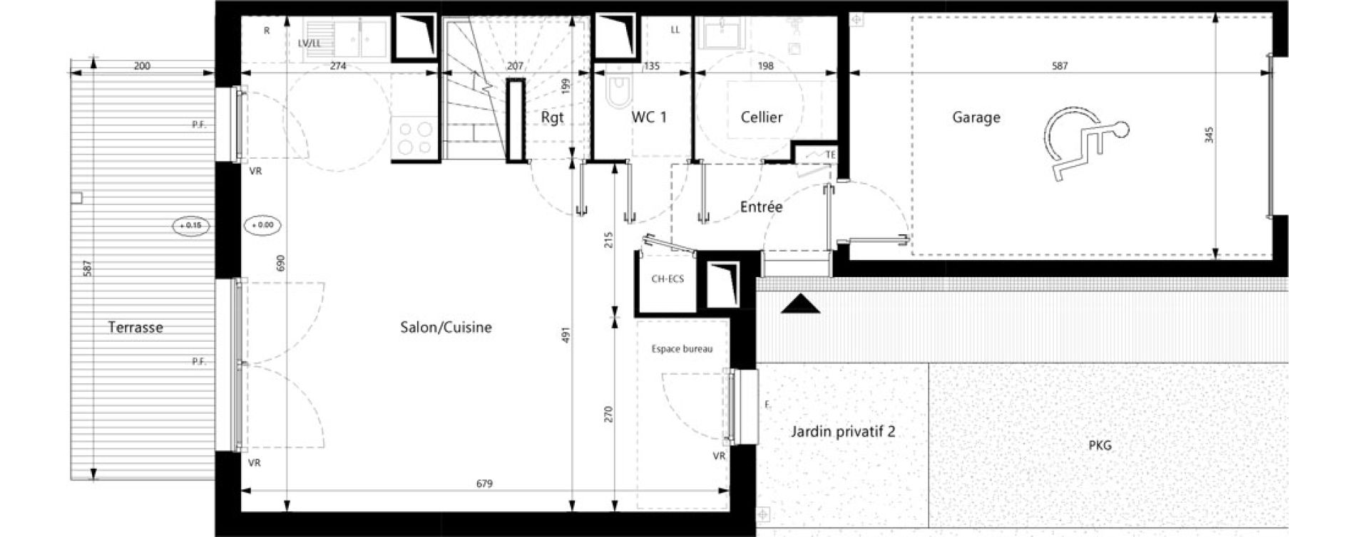 Maison T4 de 86,23 m2 &agrave; Villeneuve-Tolosane Centre