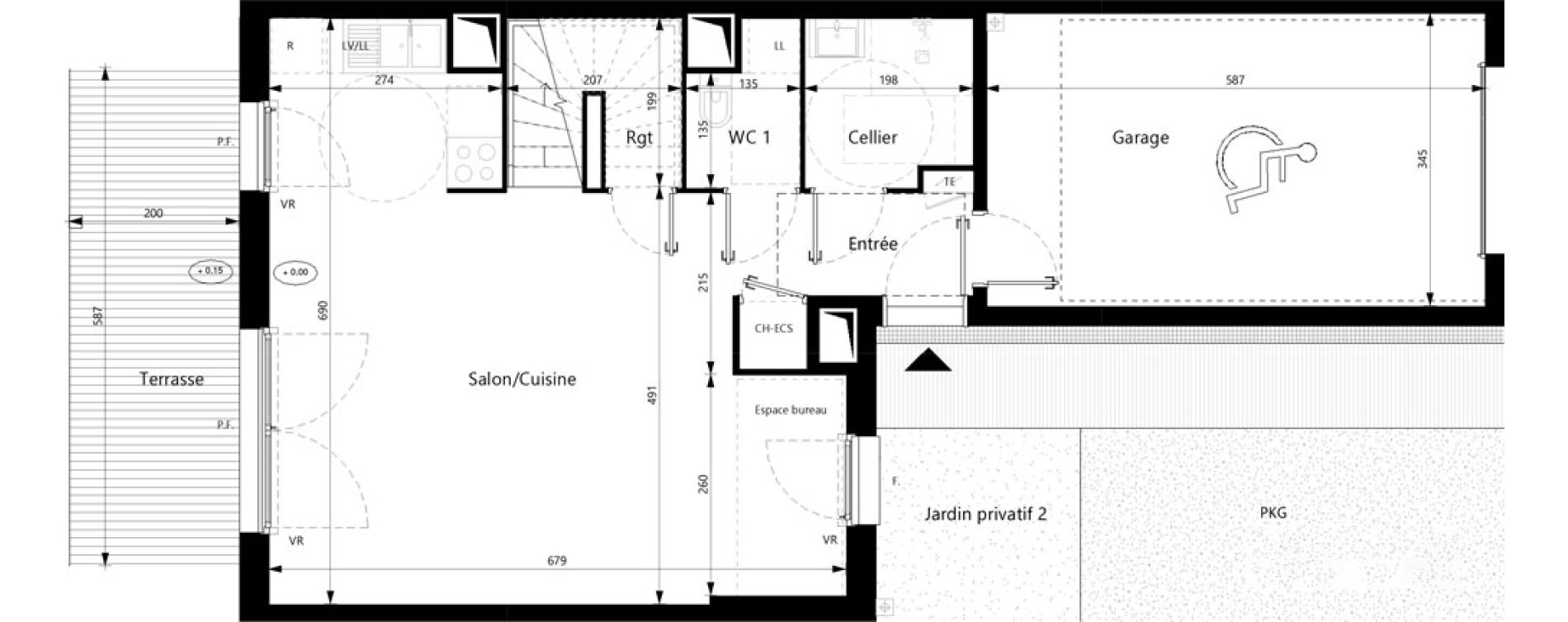Maison T4 de 86,34 m2 &agrave; Villeneuve-Tolosane Centre