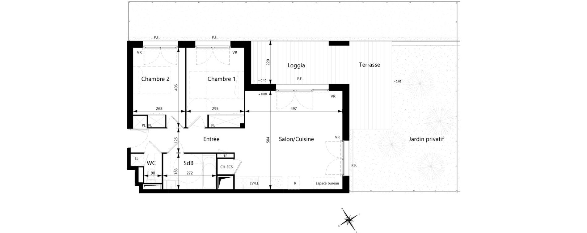 Appartement T3 de 63,56 m2 &agrave; Villeneuve-Tolosane Centre