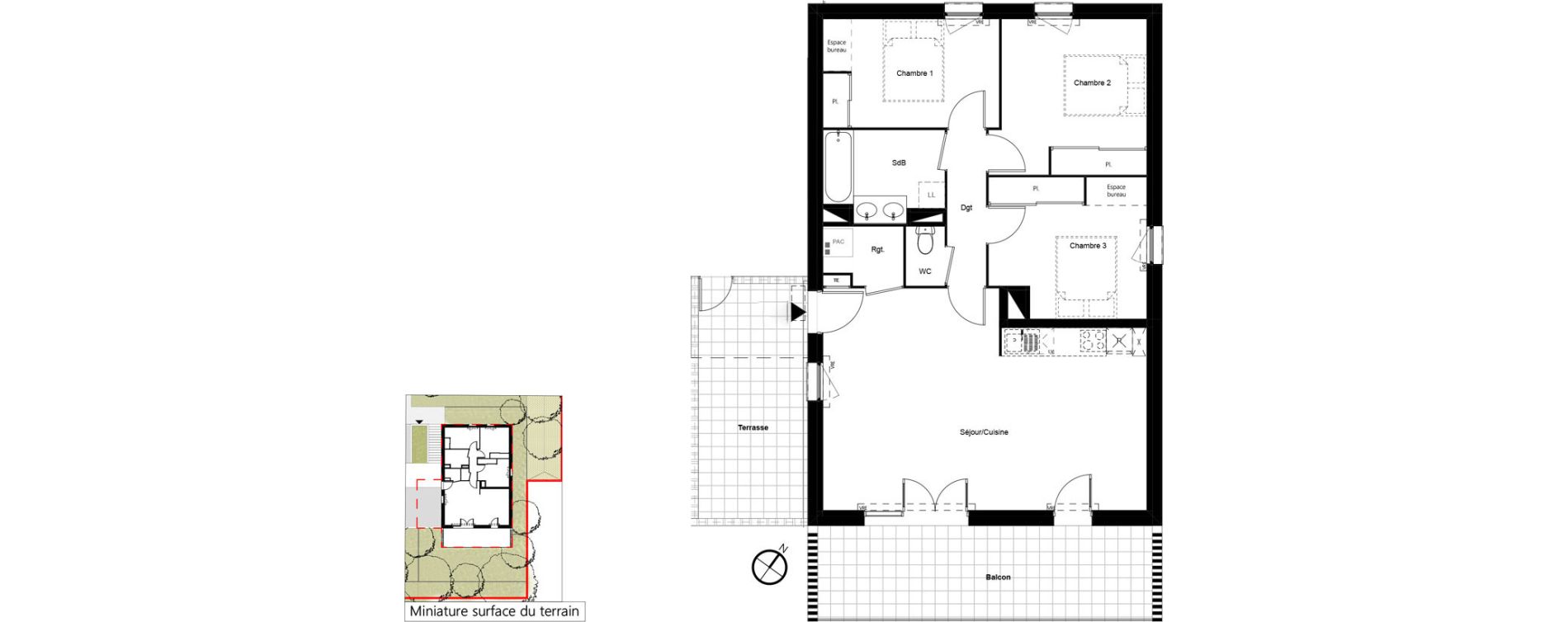 Appartement T4 de 80,66 m2 &agrave; Villeneuve-Tolosane Las fonses - bois vieux