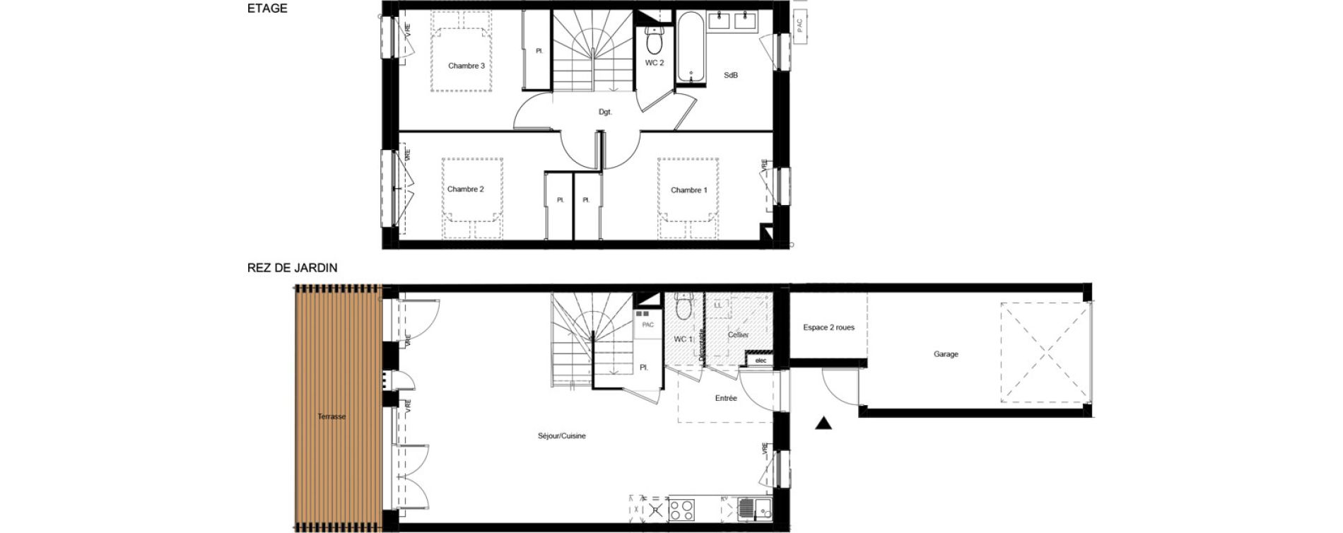 Villa T4 de 83,74 m2 &agrave; Villeneuve-Tolosane Las fonses - bois vieux