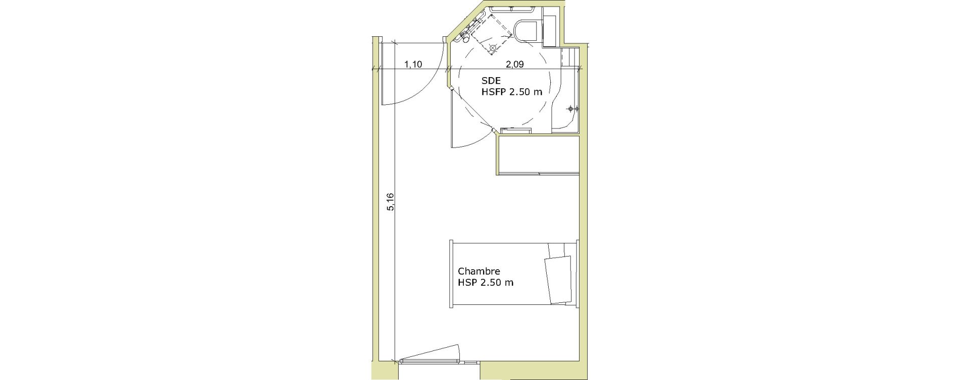 Chambre de 17,30 m2 &agrave; Ibos Centre