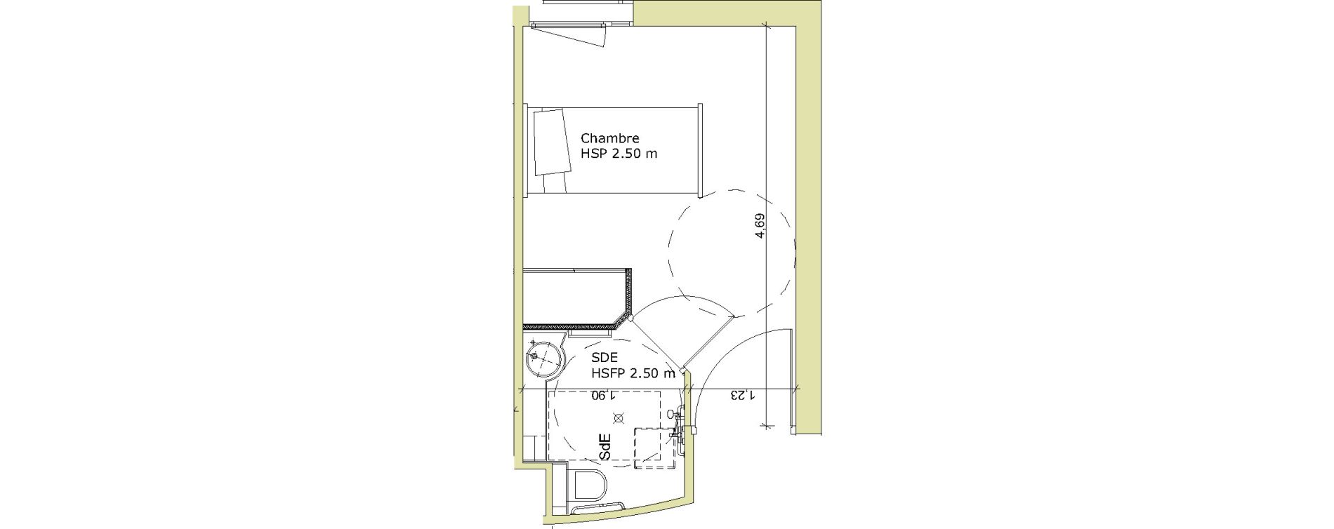 Chambre de 16,20 m2 &agrave; Ibos Centre