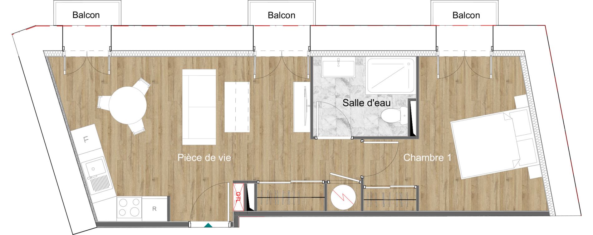 Appartement T2 de 39,85 m2 &agrave; Lourdes Centre