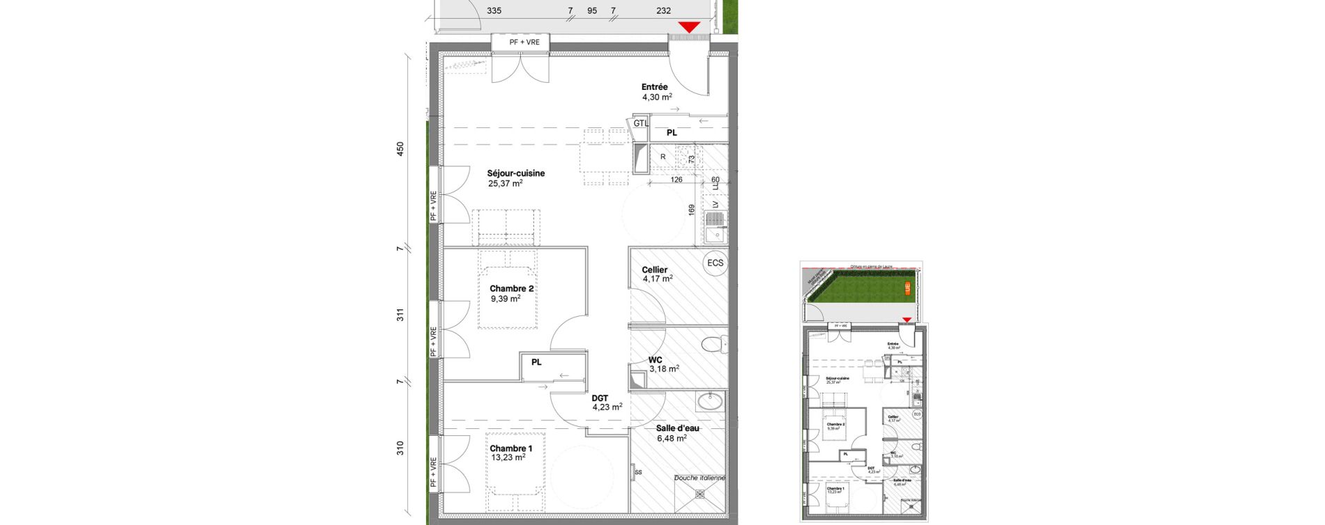 Appartement T3 de 70,35 m2 &agrave; Saint-Lary-Soulan Centre