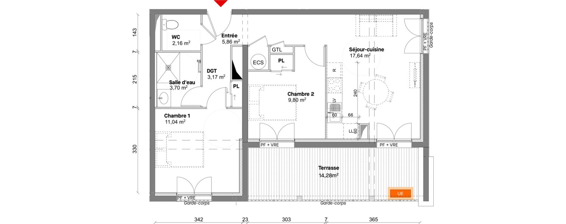 Appartement T3 de 53,37 m2 &agrave; Saint-Lary-Soulan Centre