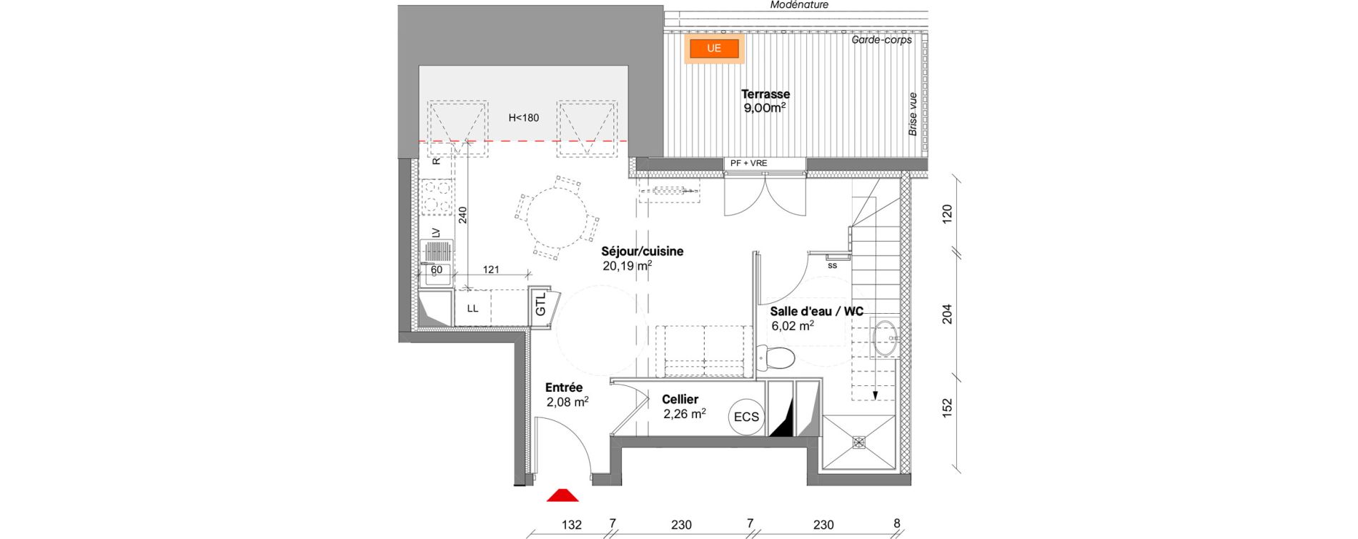 Duplex T4 de 71,69 m2 &agrave; Saint-Lary-Soulan Centre