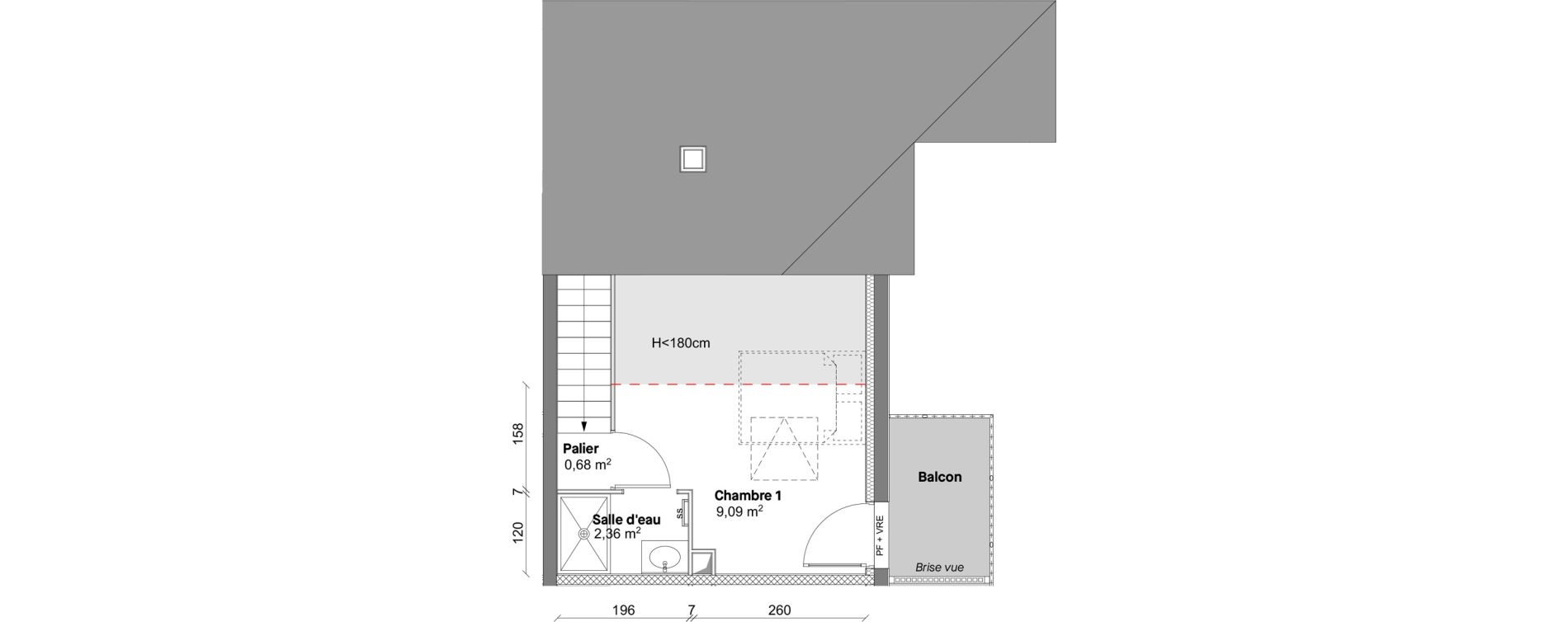 Duplex T2 de 36,00 m2 &agrave; Saint-Lary-Soulan Centre