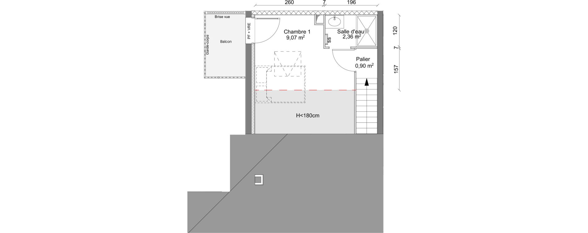 Duplex T2 de 36,39 m2 &agrave; Saint-Lary-Soulan Centre