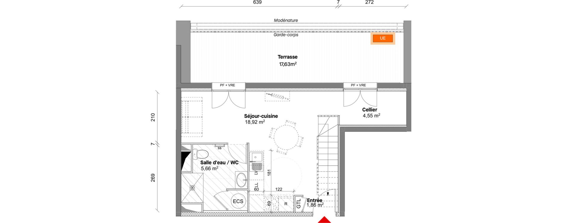 Duplex T3 de 65,59 m2 &agrave; Saint-Lary-Soulan Centre