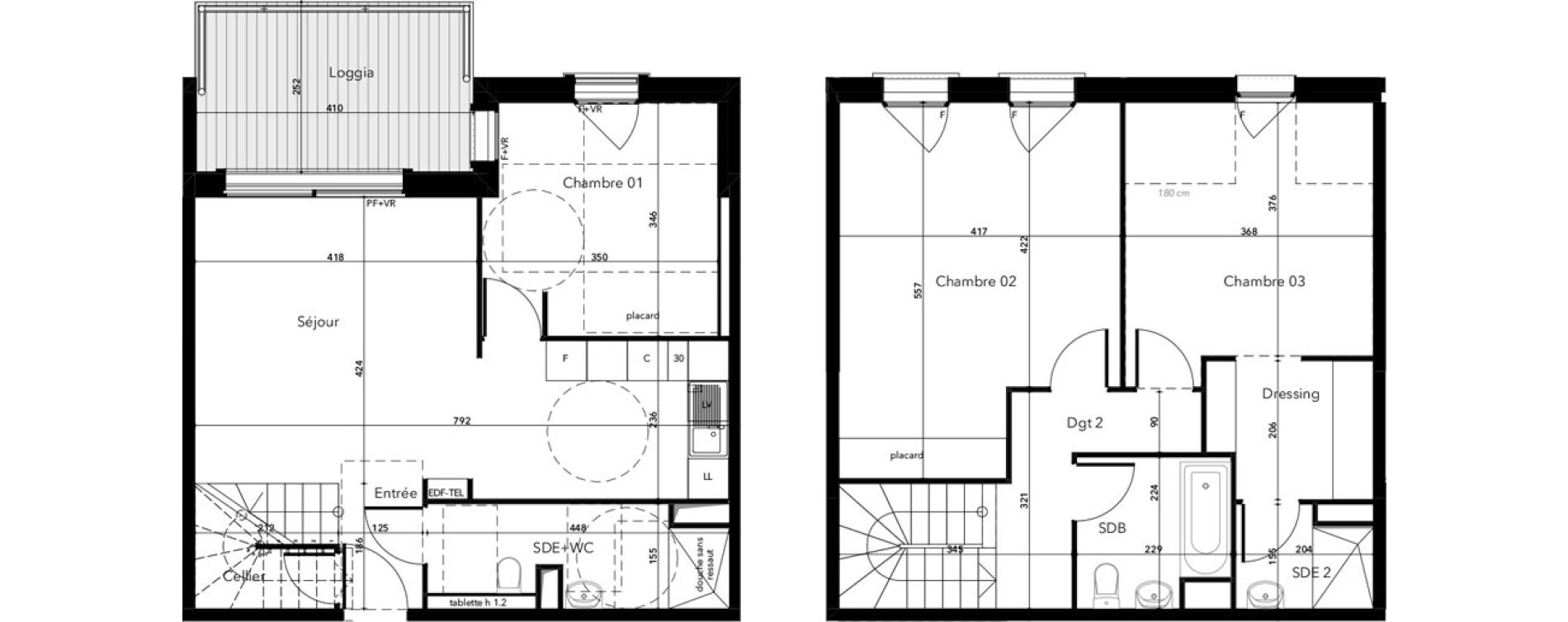 Duplex T4 de 97,07 m2 &agrave; Saint-Lary-Soulan Centre