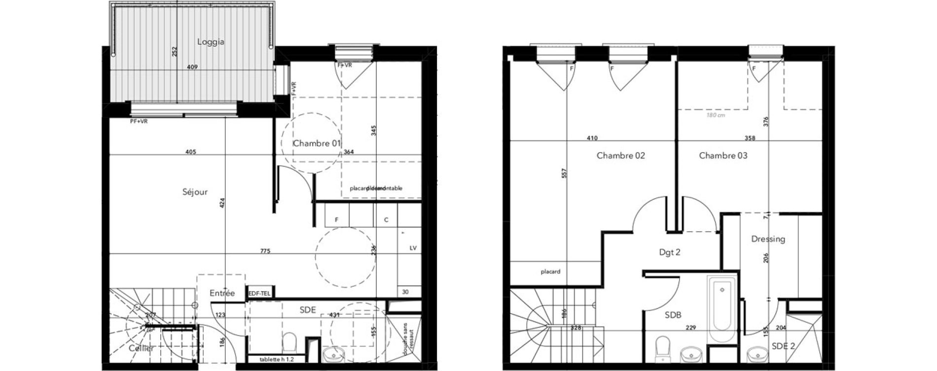 Duplex T4 de 94,69 m2 &agrave; Saint-Lary-Soulan Centre