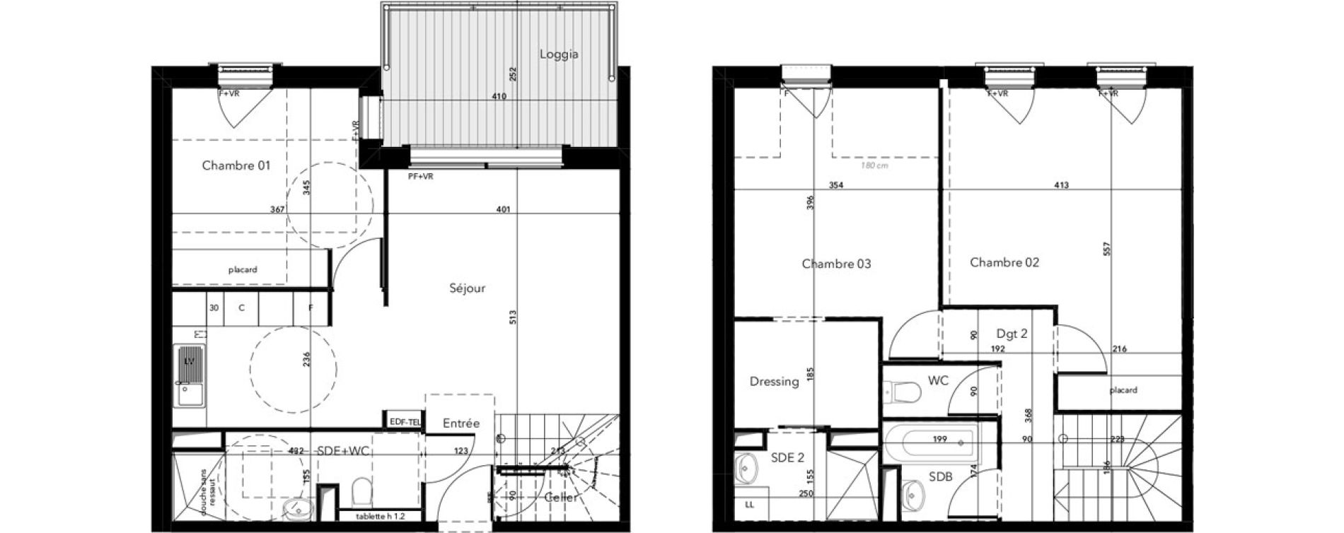 Duplex T4 de 94,78 m2 &agrave; Saint-Lary-Soulan Centre