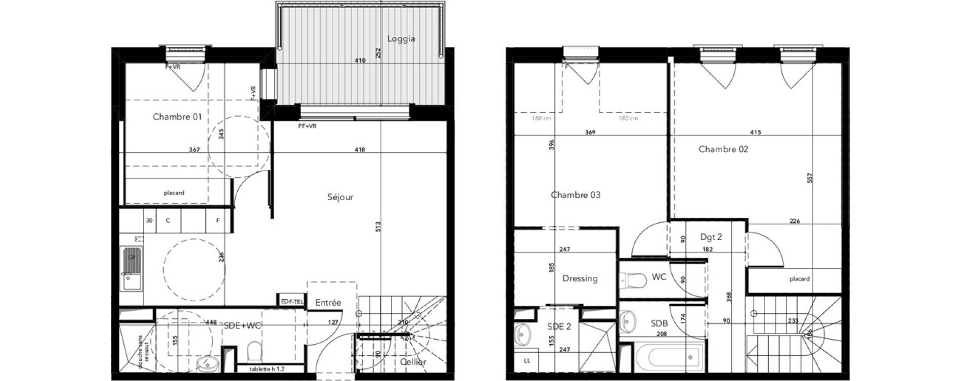 Duplex T4 de 97,07 m2 &agrave; Saint-Lary-Soulan Centre