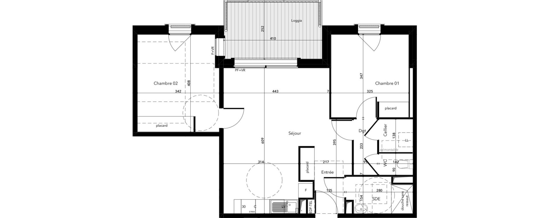 Appartement T3 de 64,49 m2 &agrave; Saint-Lary-Soulan Centre