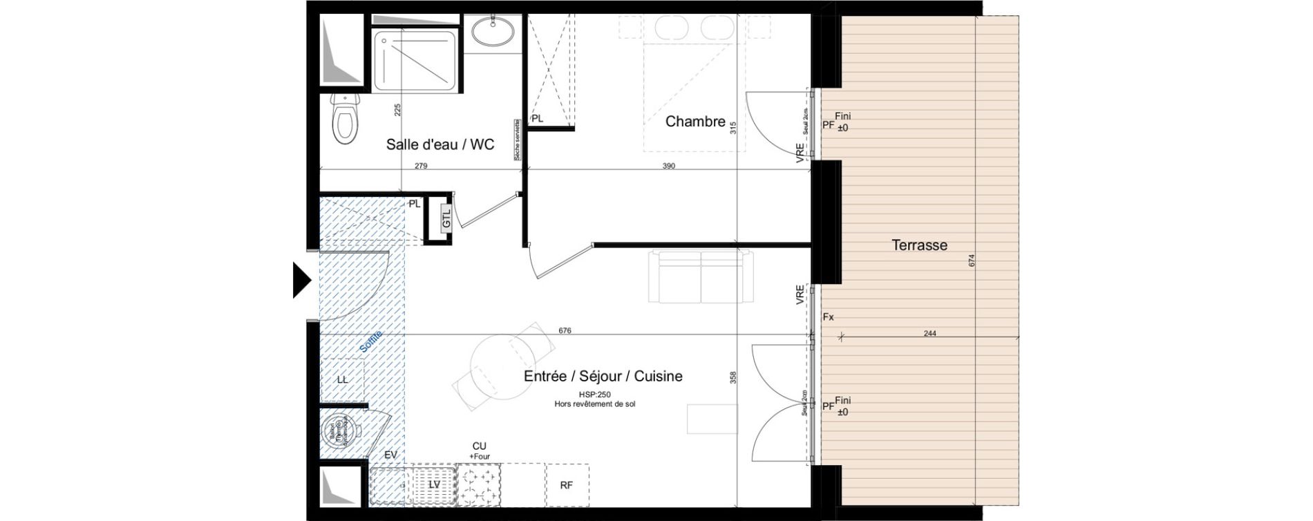 Appartement T2 de 43,43 m2 &agrave; Saint-Lary-Soulan Centre