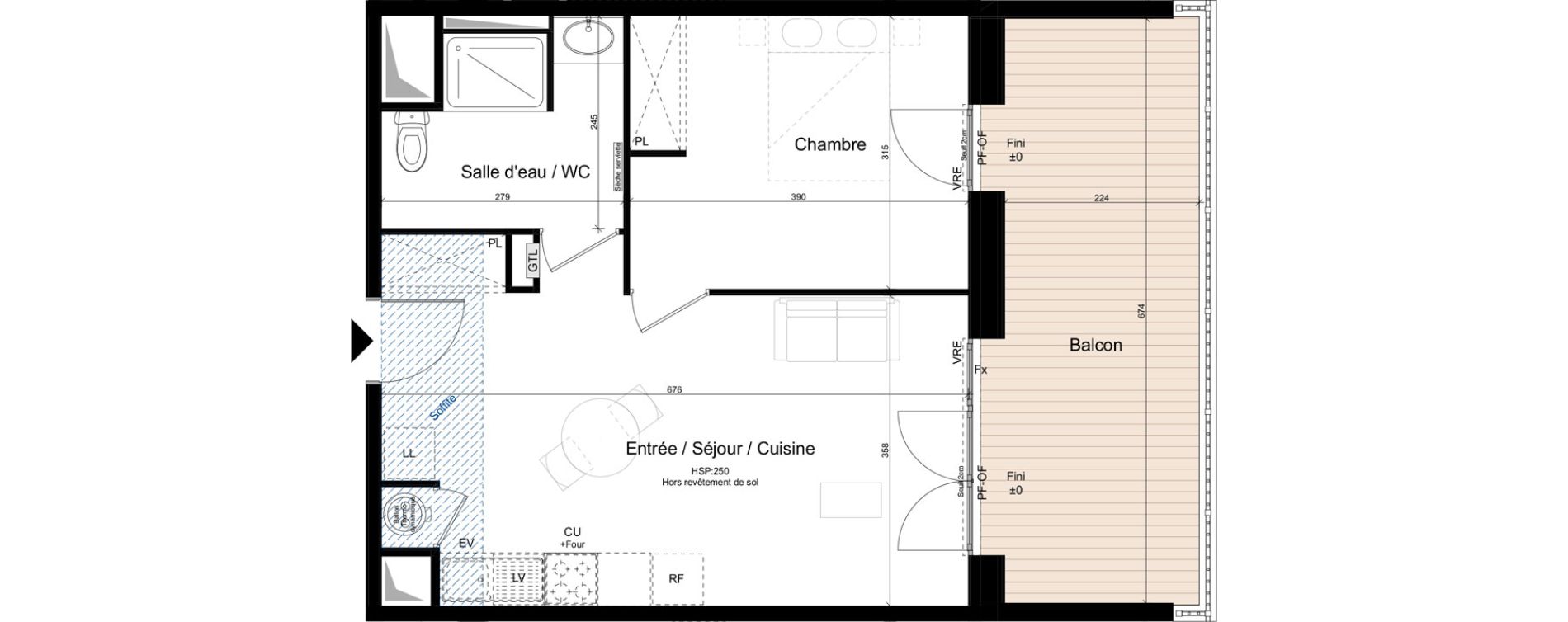 Appartement T2 de 43,38 m2 &agrave; Saint-Lary-Soulan Centre