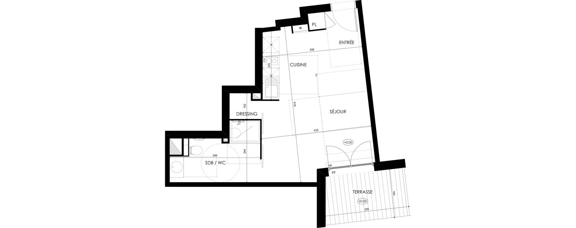 Appartement T1 de 32,68 m2 &agrave; Tarbes Marcadieu