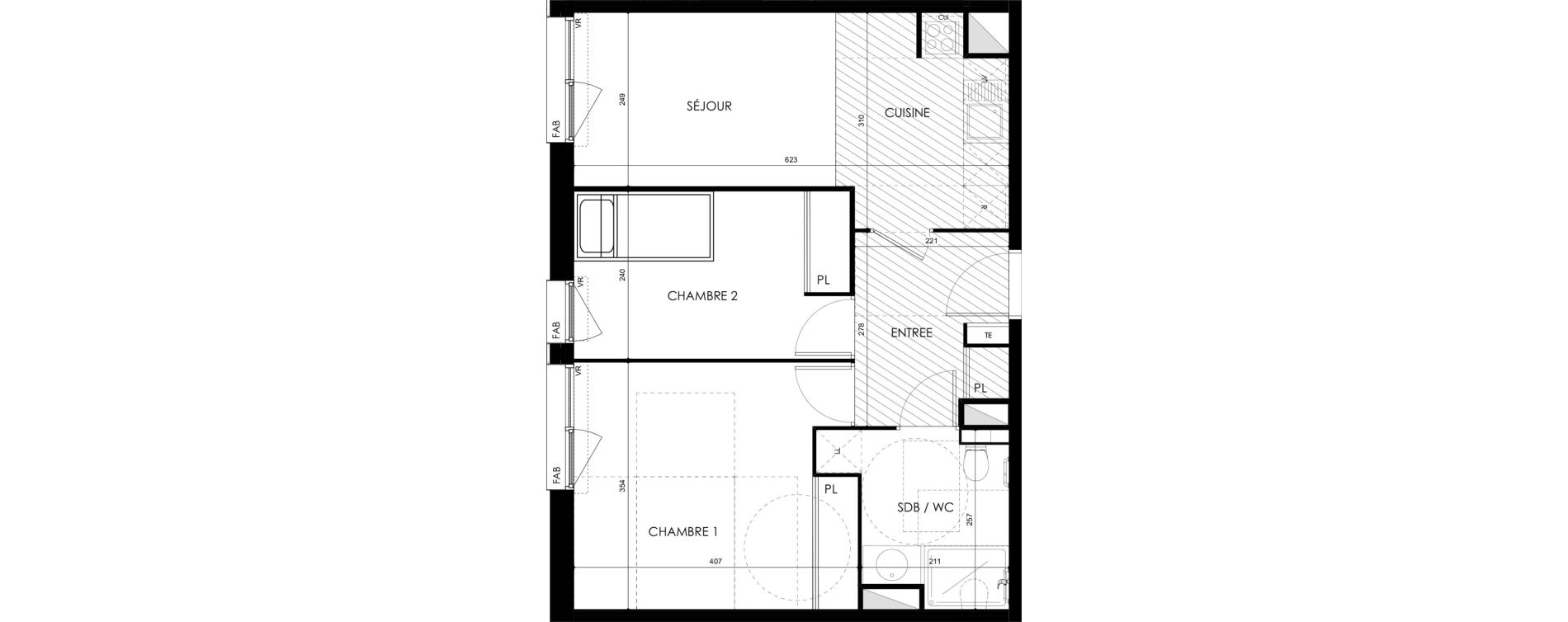 Appartement T3 de 50,81 m2 &agrave; Tarbes Marcadieu