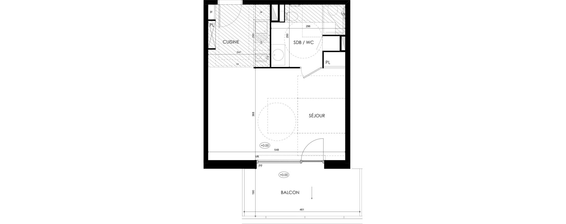 Appartement T1 de 33,21 m2 &agrave; Tarbes Marcadieu