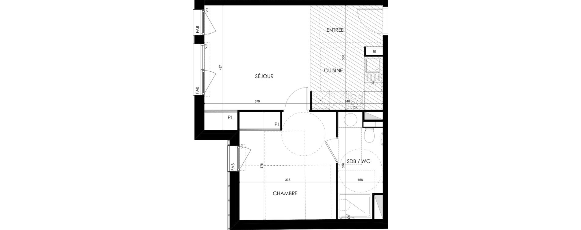 Appartement T2 de 41,43 m2 &agrave; Tarbes Marcadieu